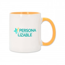 Taza de cerámica con interior y asa de color – Personalizable