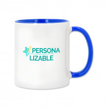 Taza de cerámica con interior y asa de color – Personalizable