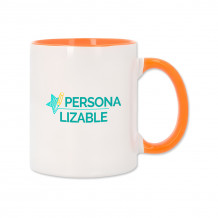 Taza de cerámica con interior y asa de color – Personalizable