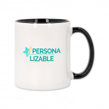 Taza de cerámica con interior y asa de color – Personalizable