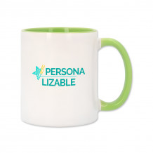 Taza de cerámica con interior y asa de color – Personalizable