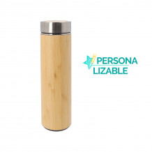 Termo Acero Inox y Bambú 500 ml | Personalizable con Láser