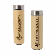 Termo Acero Inox y Bambú 500 ml | Personalizable con Láser