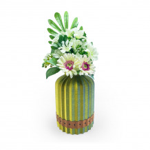 Jarrón Solenne | Diseño vertical con detalles en cuero