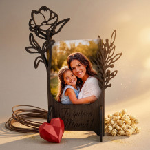 Marco de fotos personalizado floral | Regalo con grabado