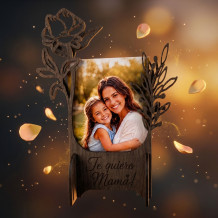 Marco de fotos personalizado floral | Regalo con grabado