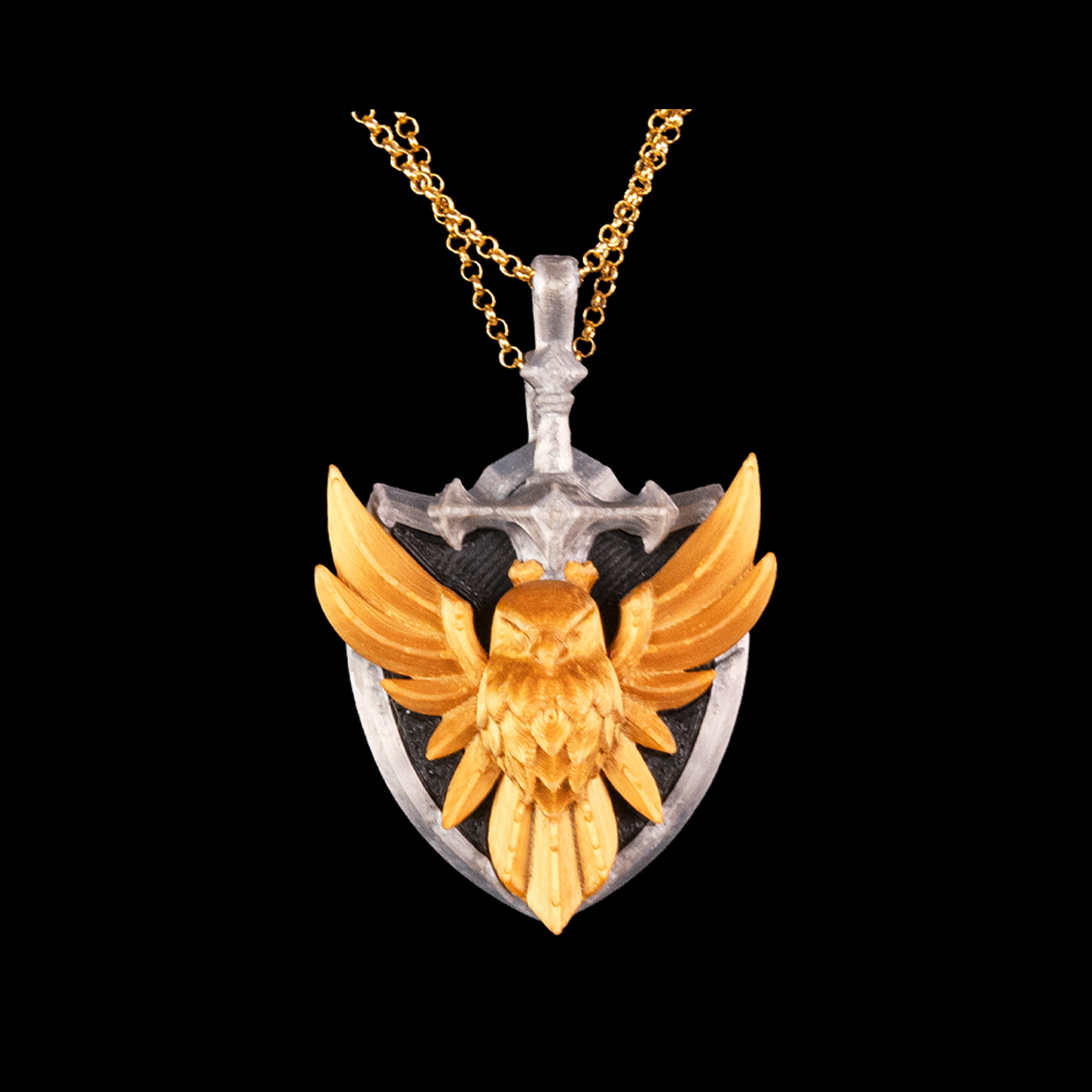 Colgantes de espada y escudo Steel & Feather