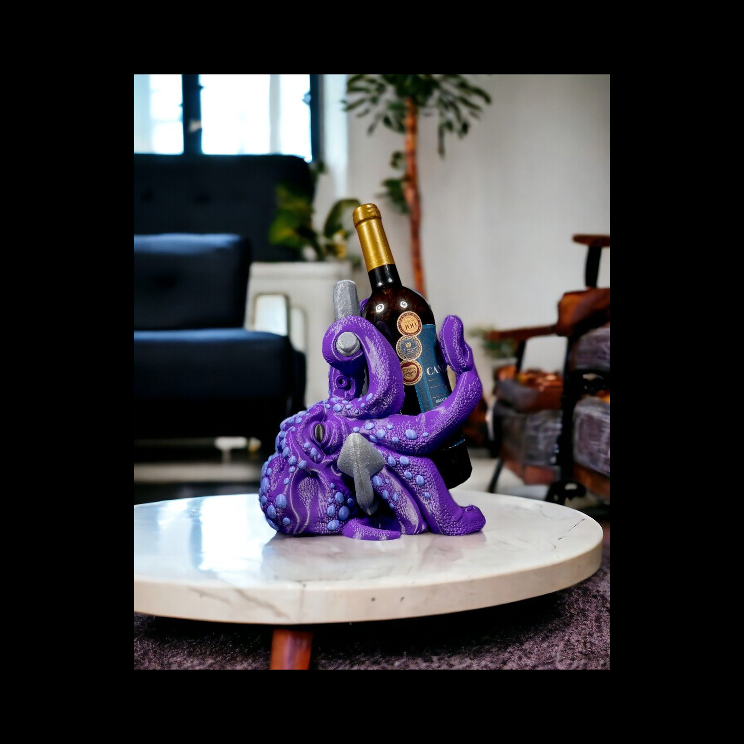 Soporte para botella de vino Merlot the Octopus