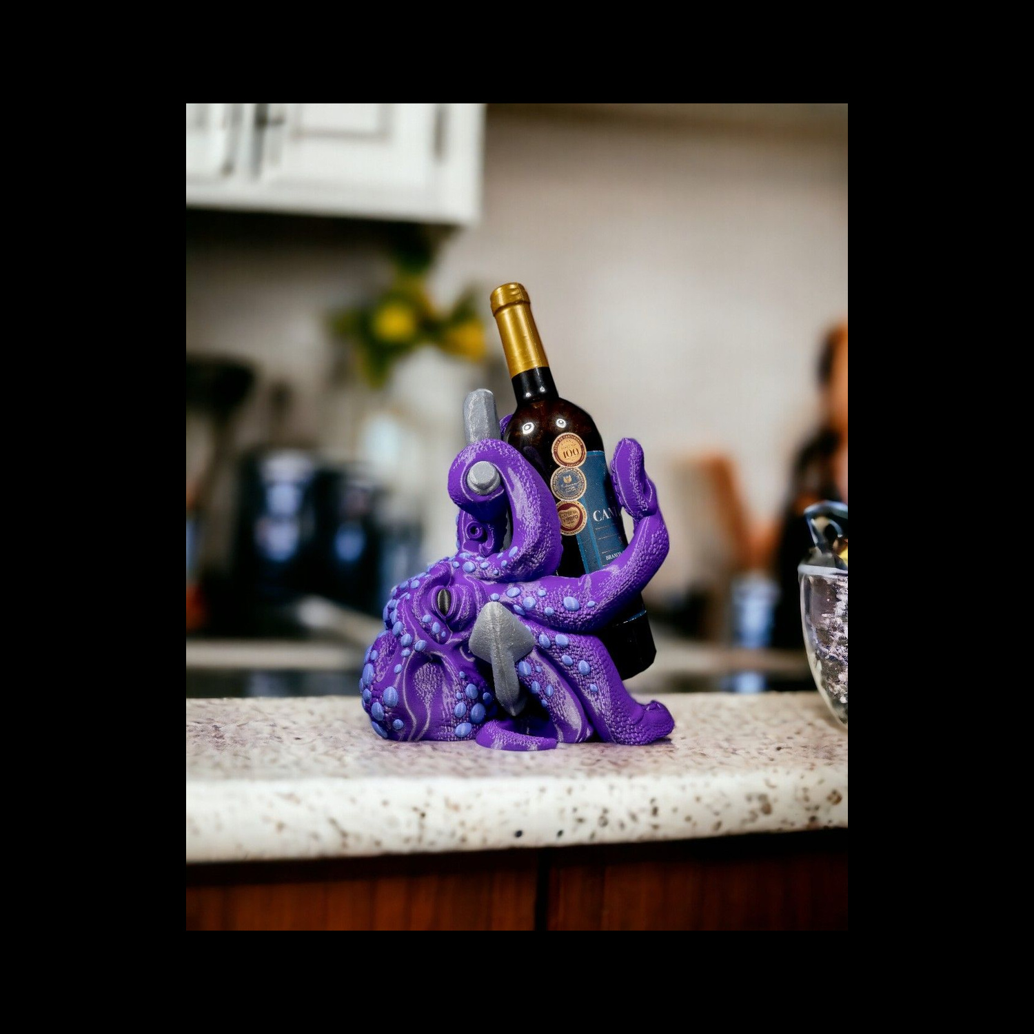 Soporte para botella de vino Merlot the Octopus