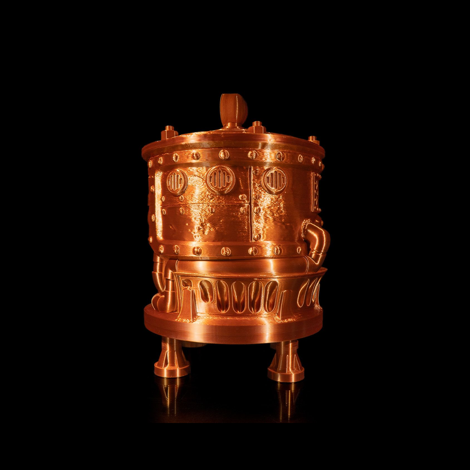 Dispensador para bolsa de vino con diseño de motor steampunk