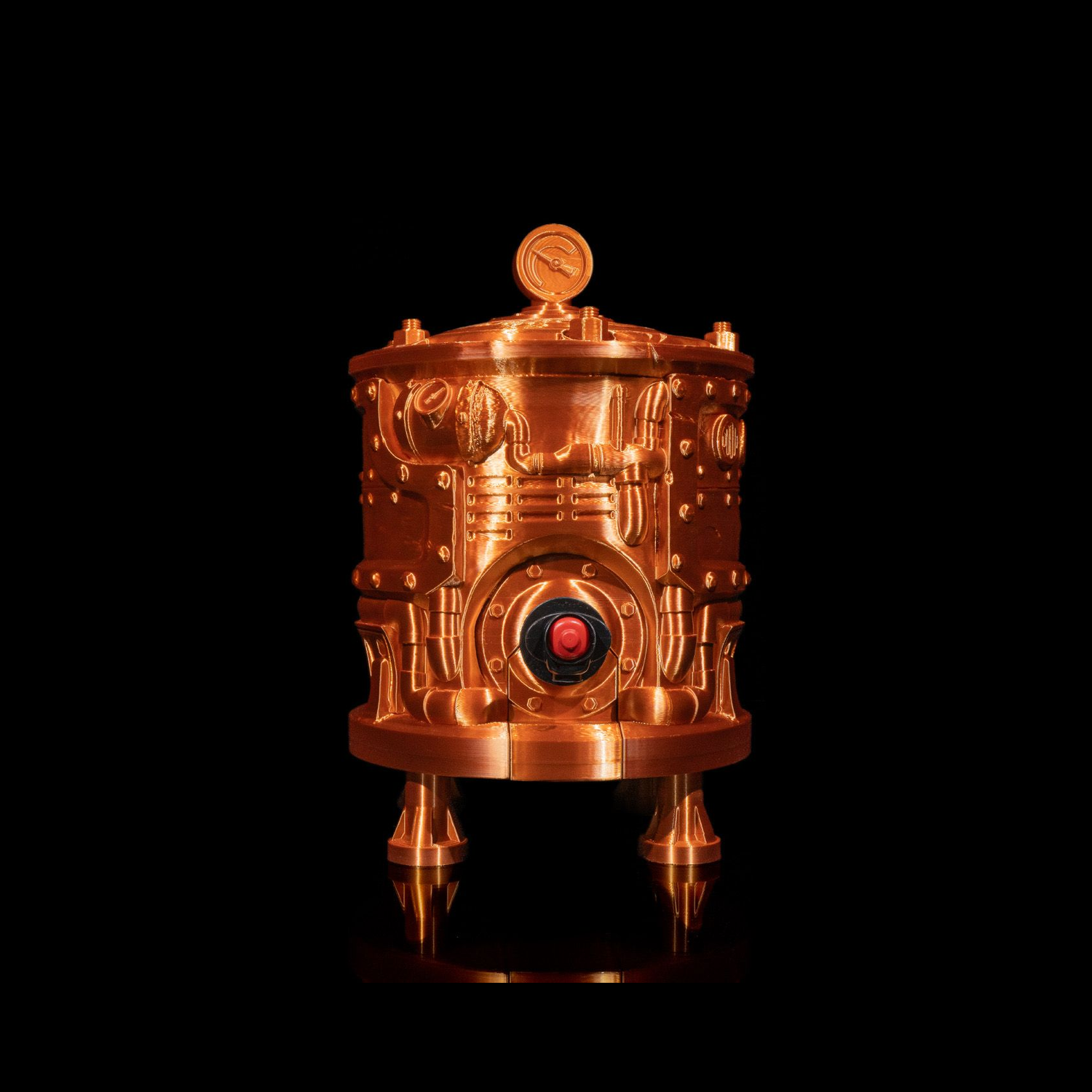 Dispensador para bolsa de vino con diseño de motor steampunk