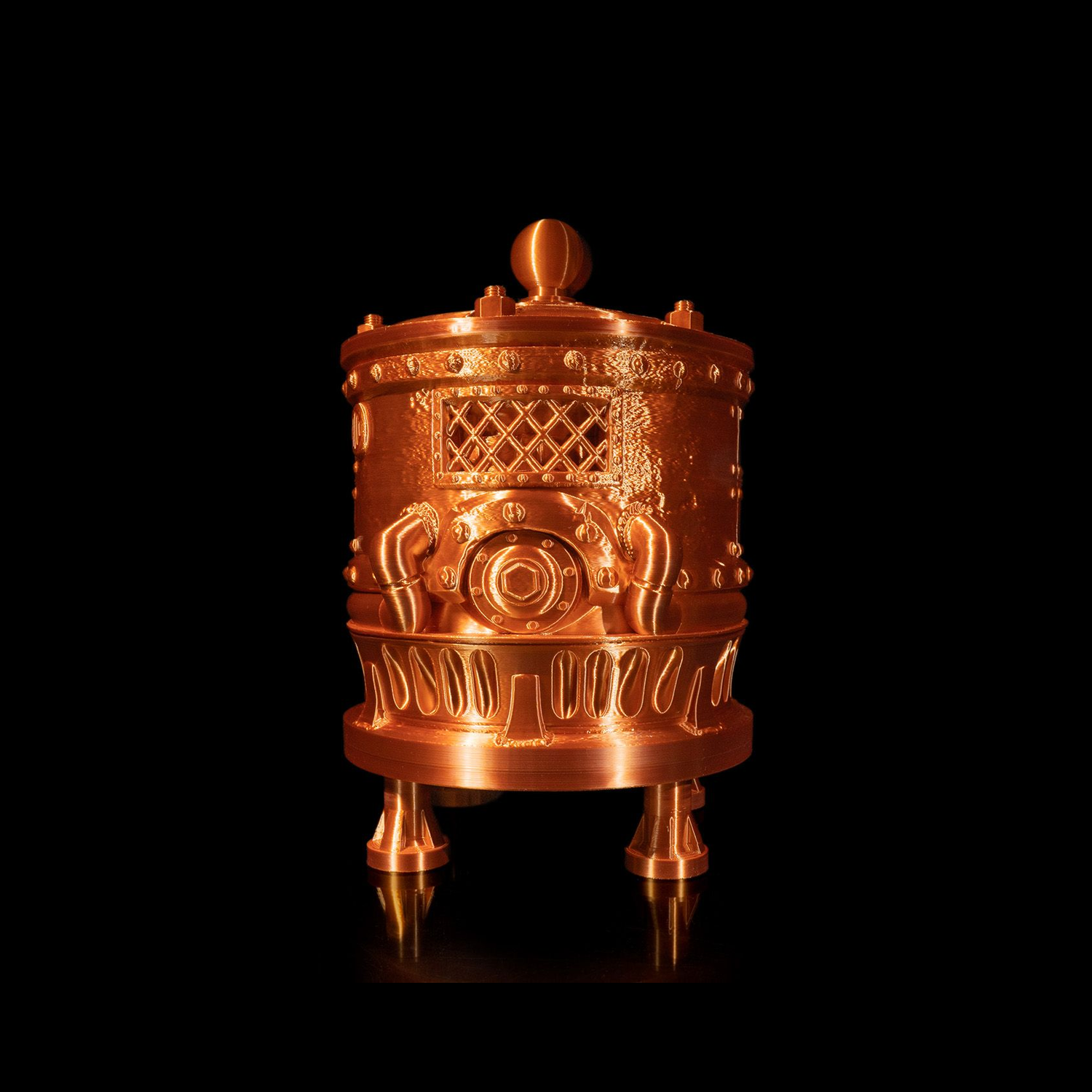 Dispensador para bolsa de vino con diseño de motor steampunk