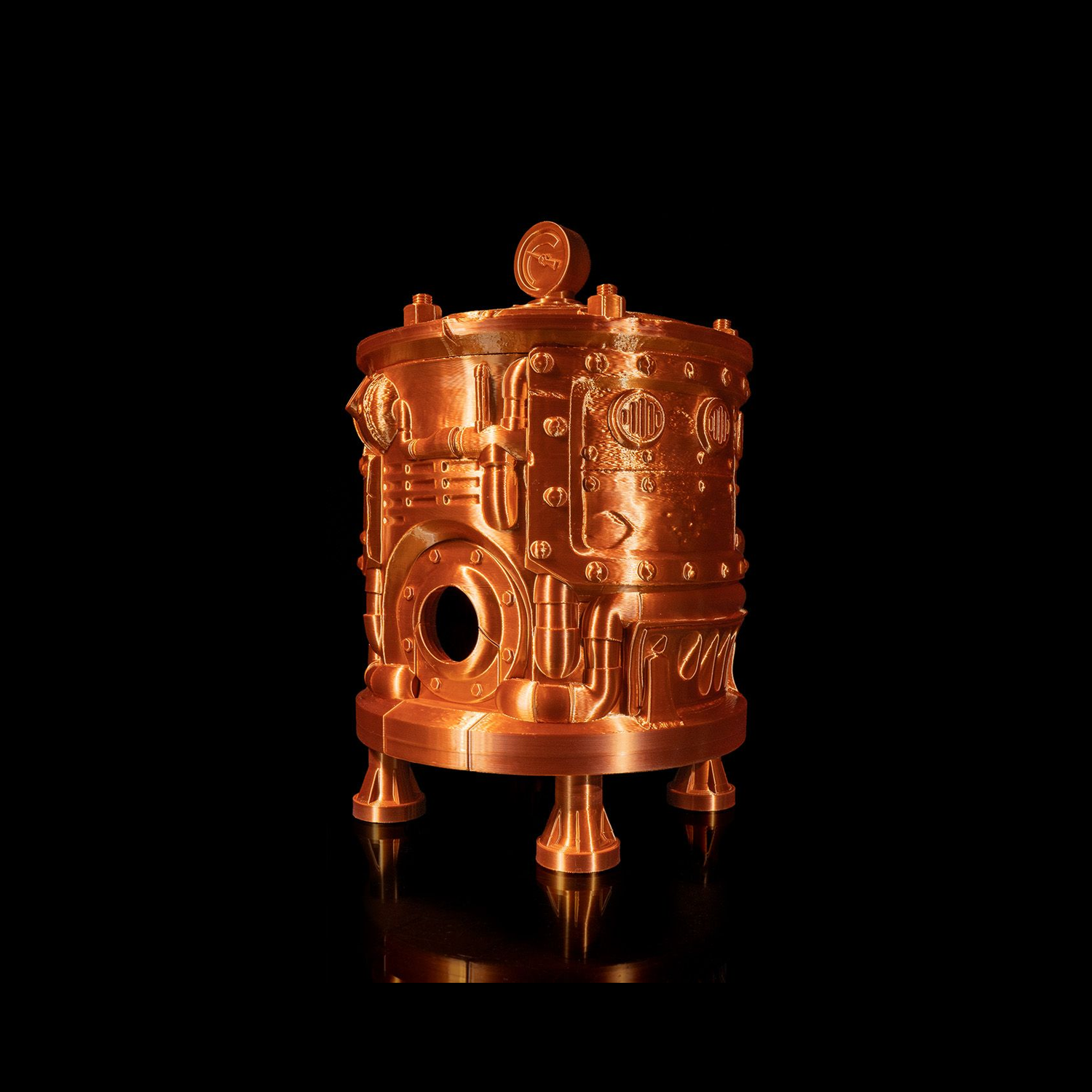 Dispensador para bolsa de vino con diseño de motor steampunk