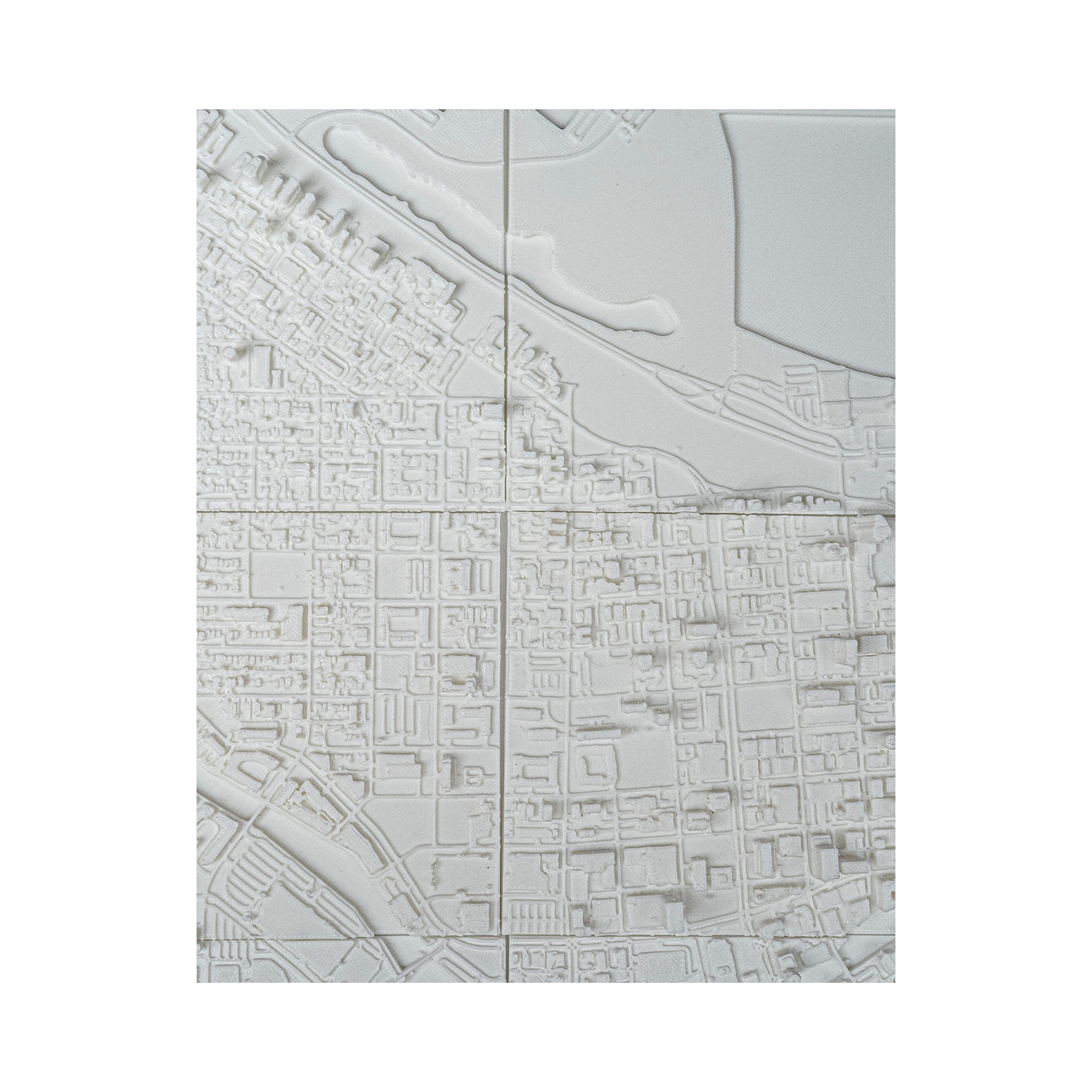 Mapa urbano en relieve de Milwaukee — 3D City Frames, versión de 15 cm