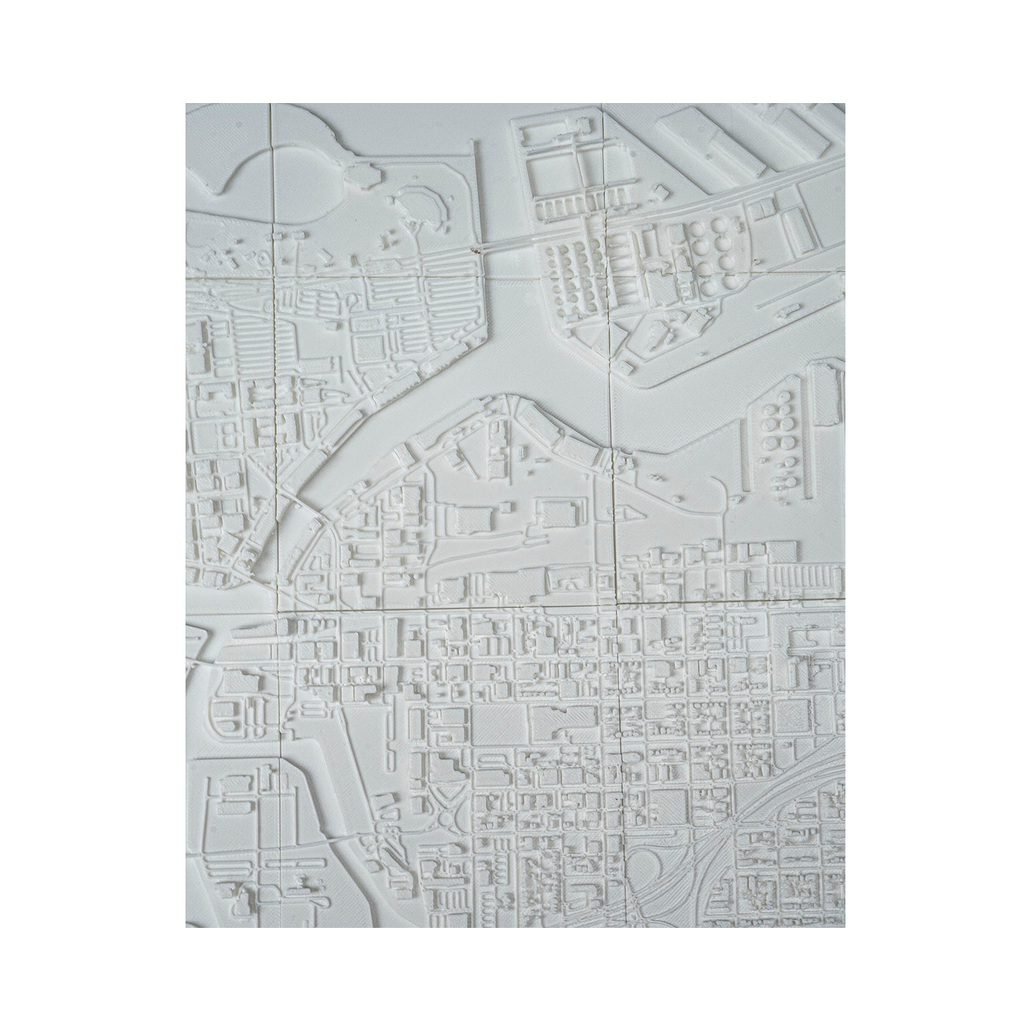 Mapa urbano en relieve de Milwaukee — 3D City Frames, versión de 15 cm