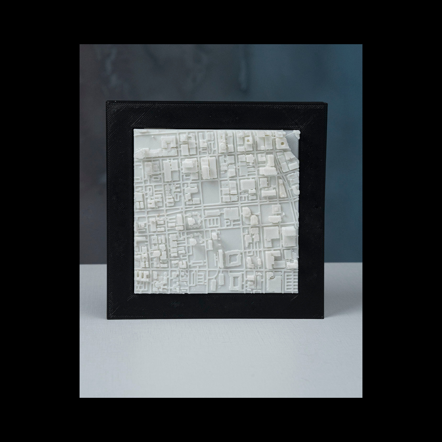 Mapa urbano en relieve de Milwaukee — 3D City Frames, versión de 15 cm