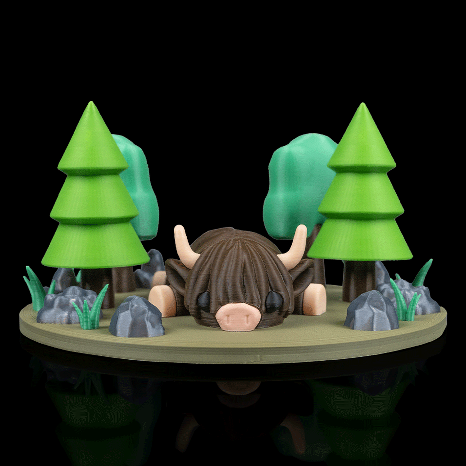 Figura decorativa Highland Cow in Field Nest
