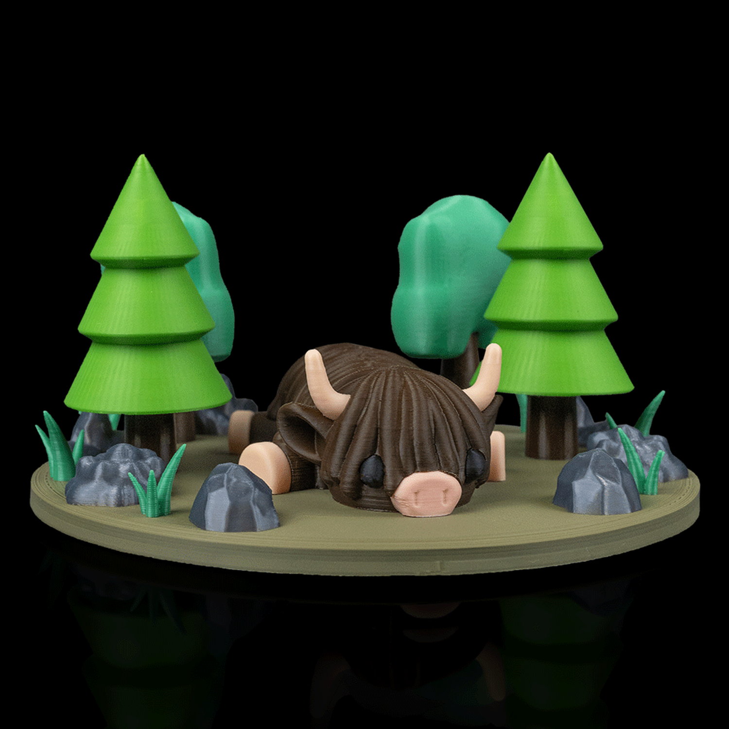 Figura decorativa Highland Cow in Field Nest