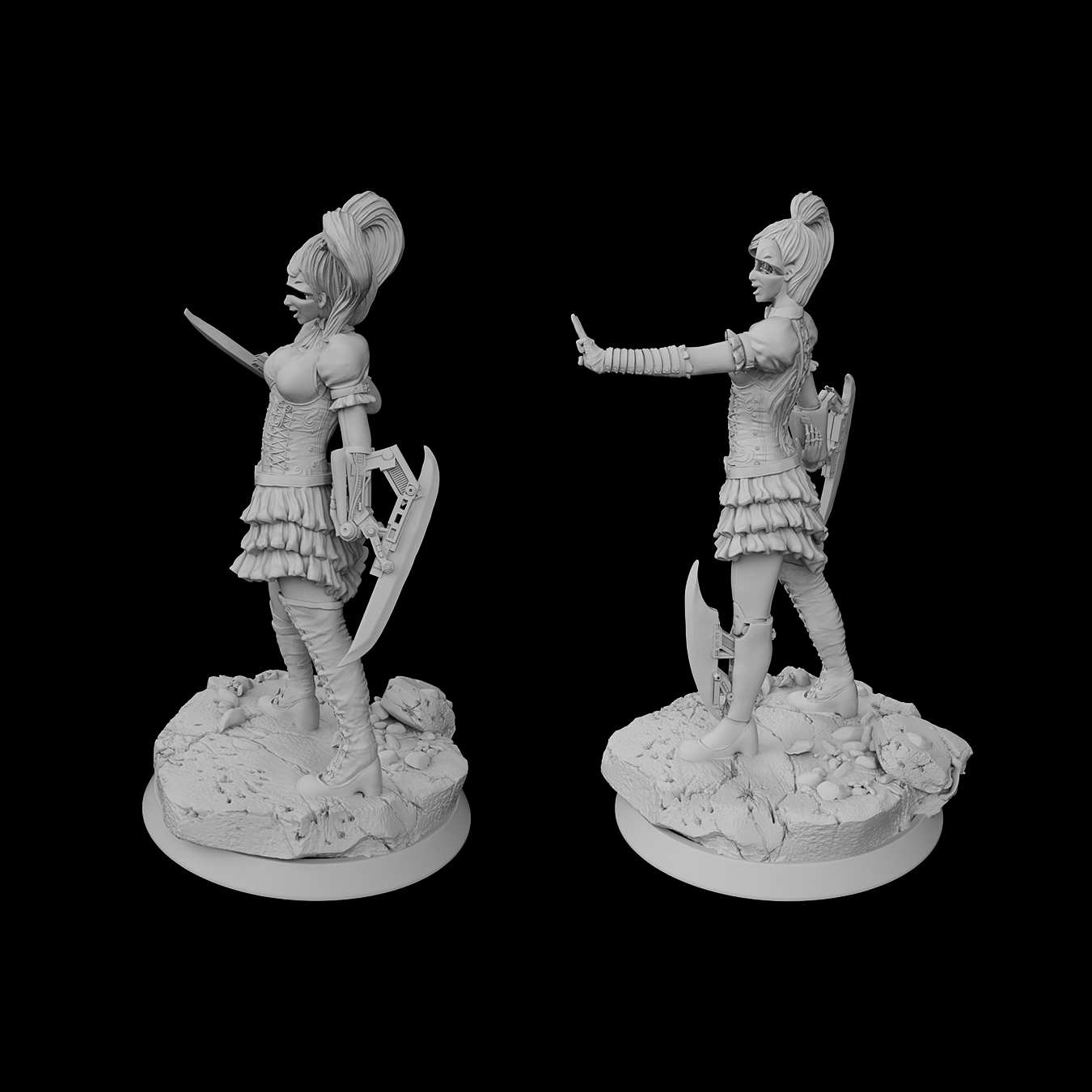 Miniaturas de androides gemelas Twin Androids
