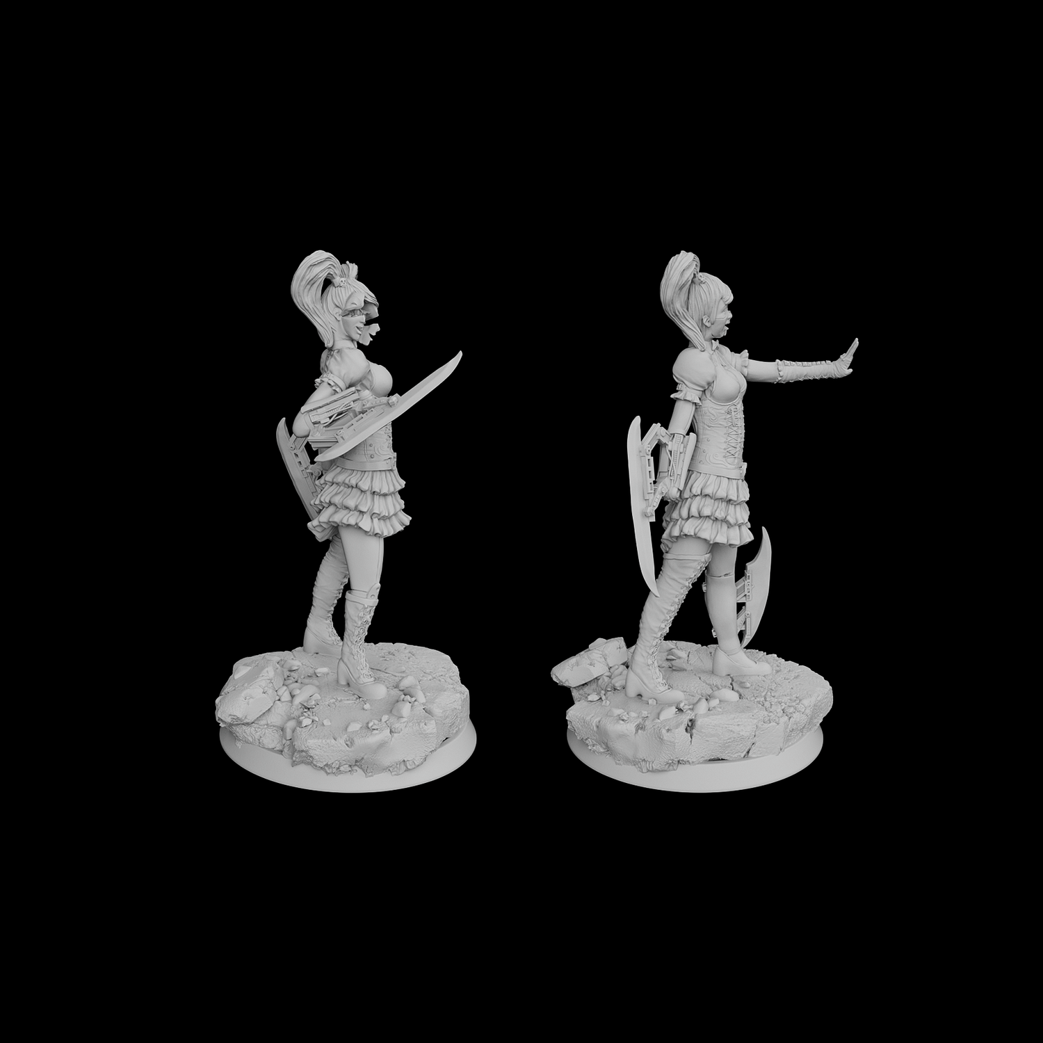 Miniaturas de androides gemelas Twin Androids