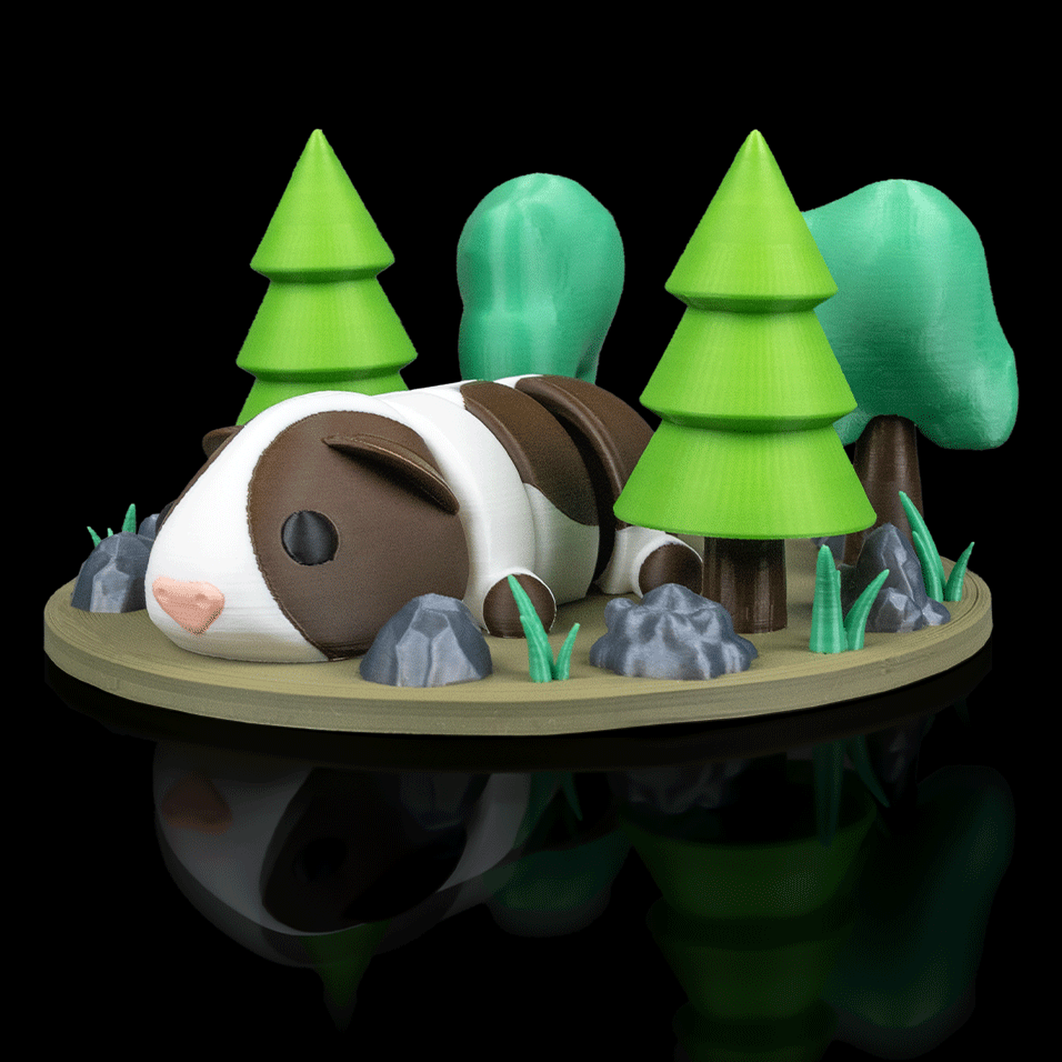 Llavero Guinea Pig in Field Nest