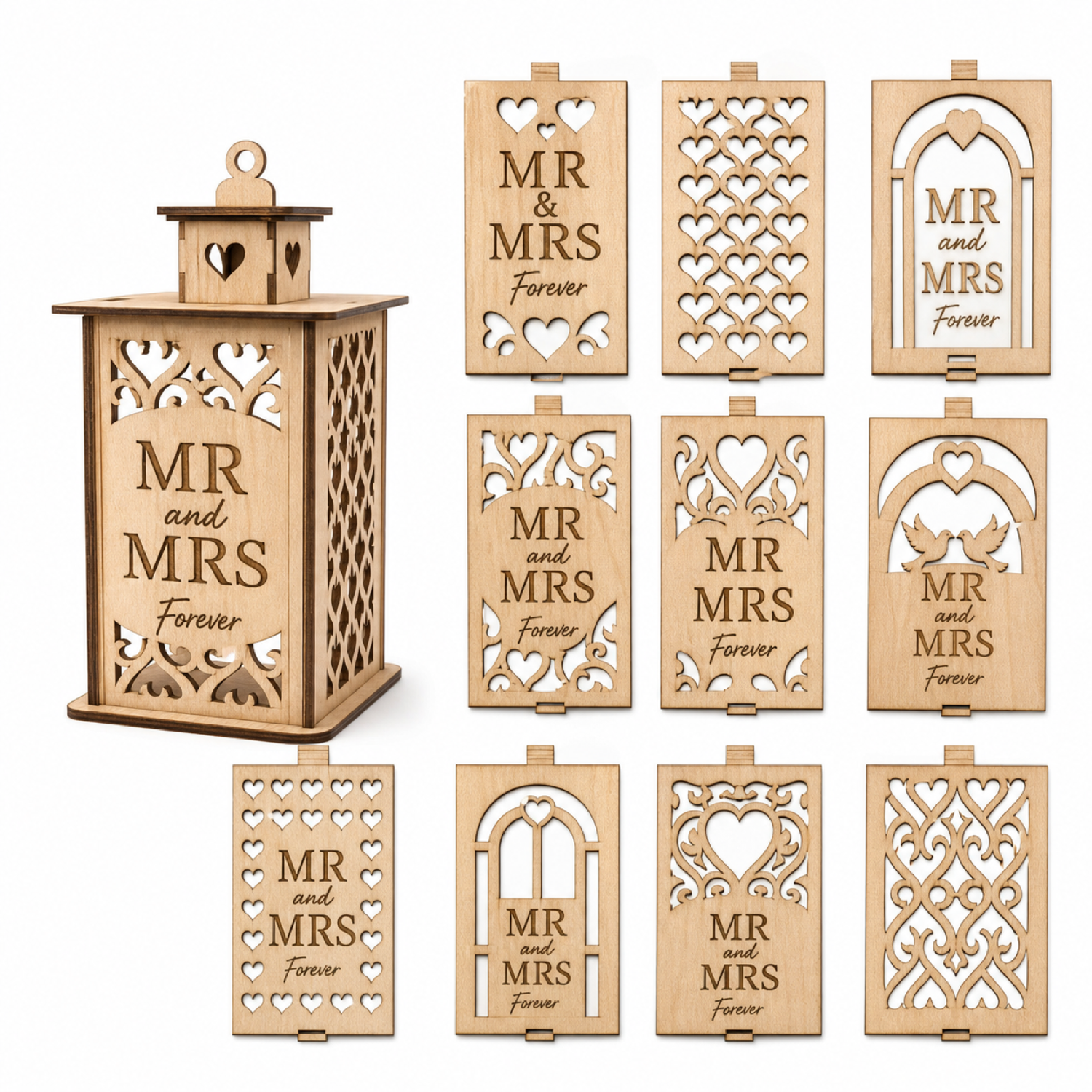Colección de farolillos de boda personalizados en 3D