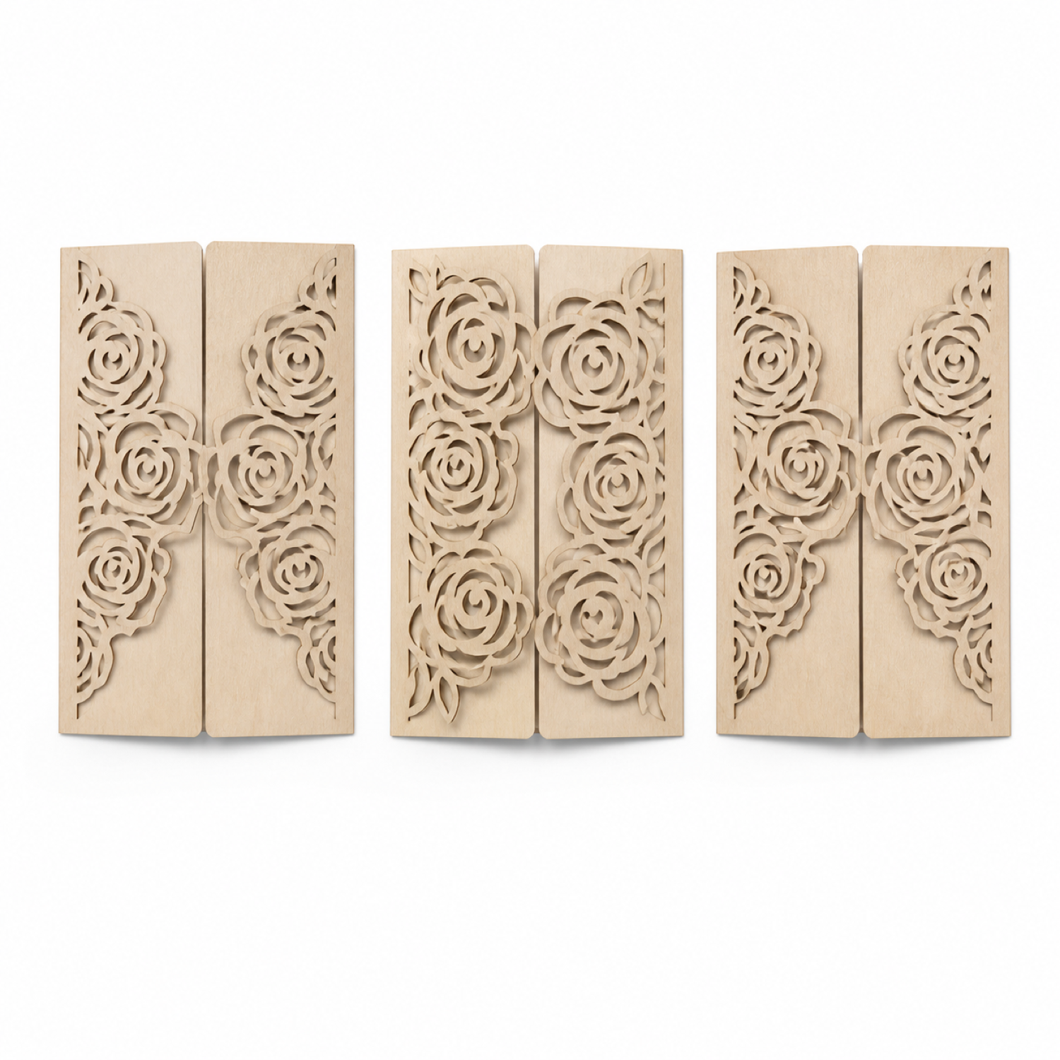 Invitación de boda plegable con rosas