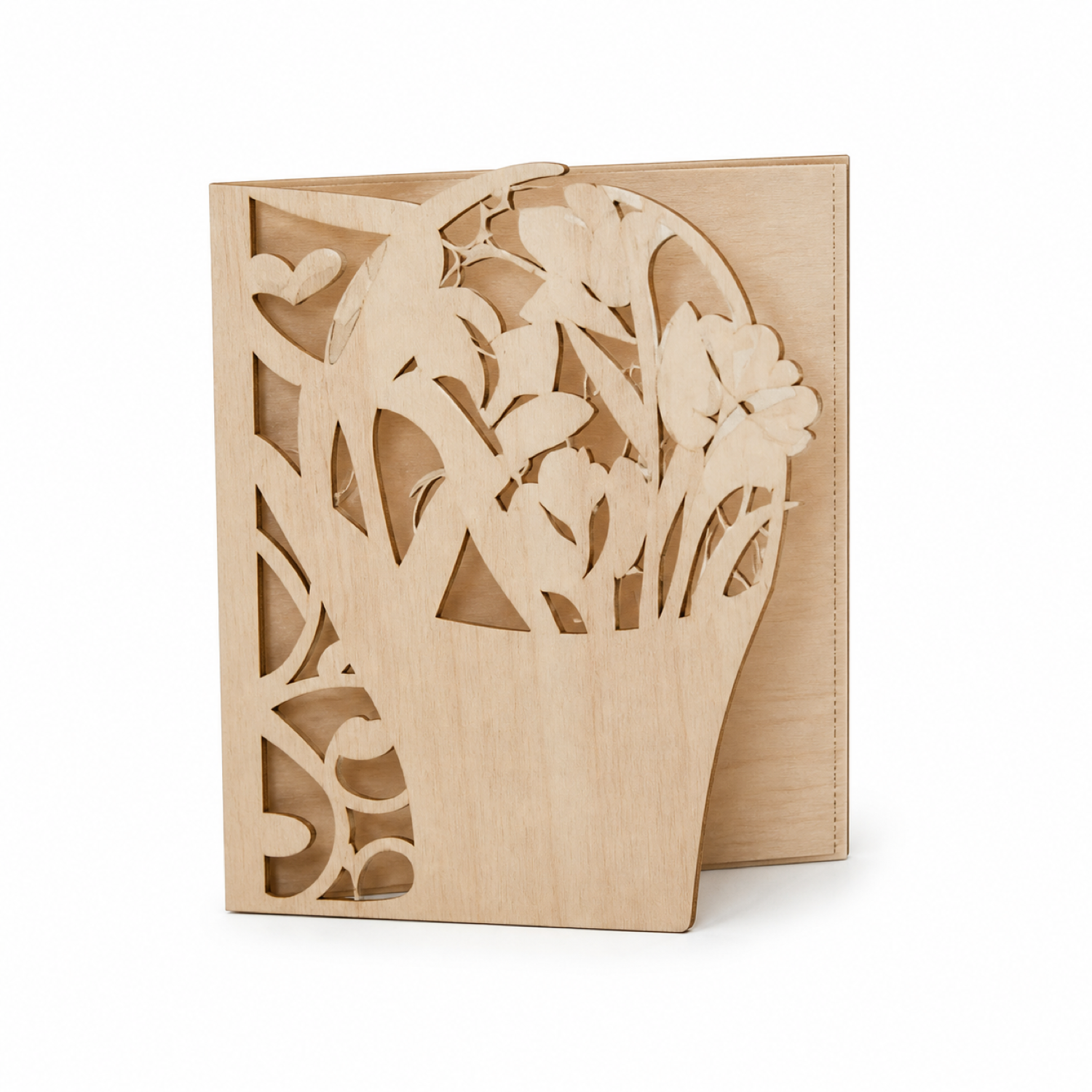 Invitación de boda con cesta floral