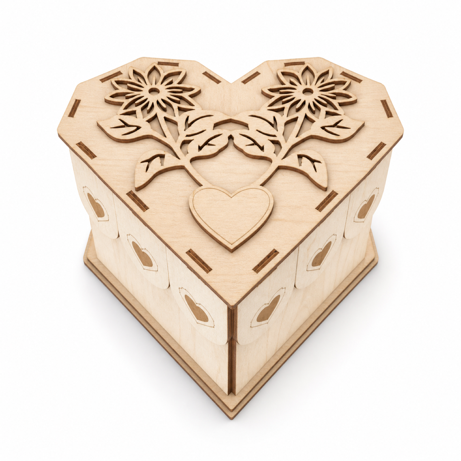 Caja de regalo floral con corazón