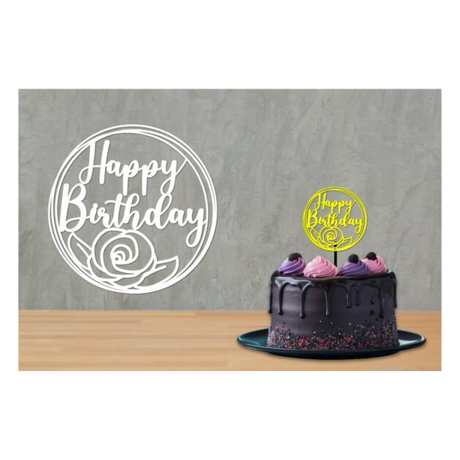 Letrero decorativo de feliz cumpleaños
