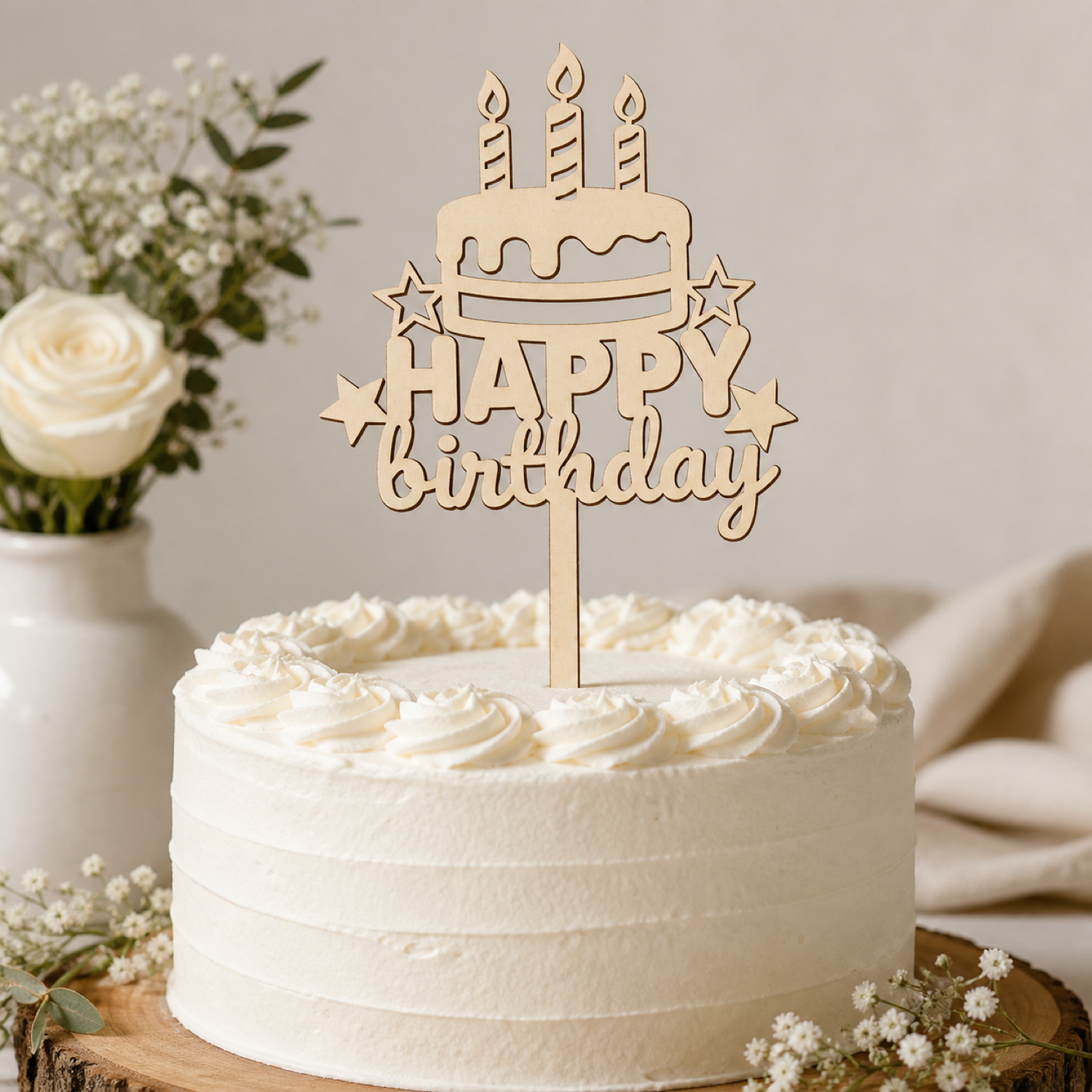 Happy Birthday Cake Topper SVG Cut File