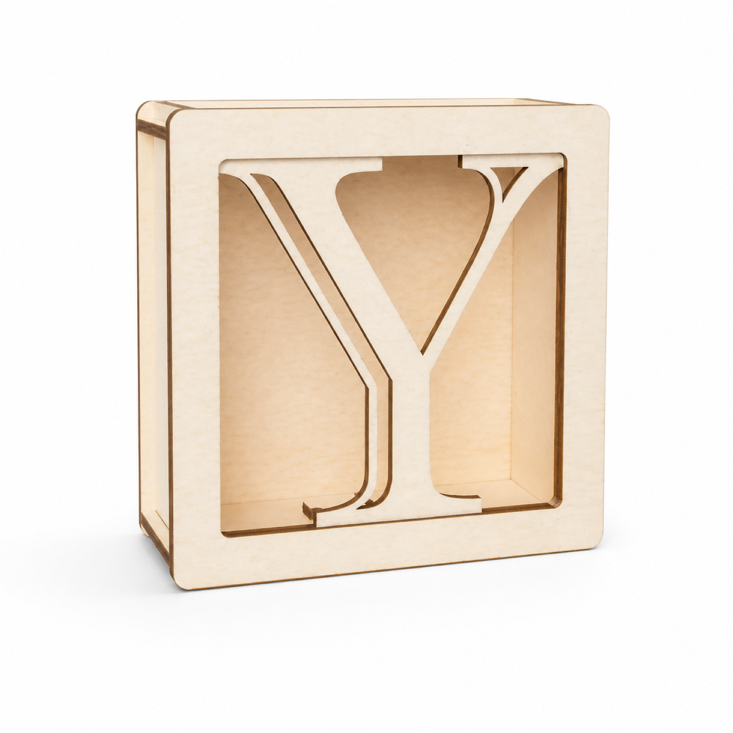 Letter Y Savings Bank Laser Cut Pattern