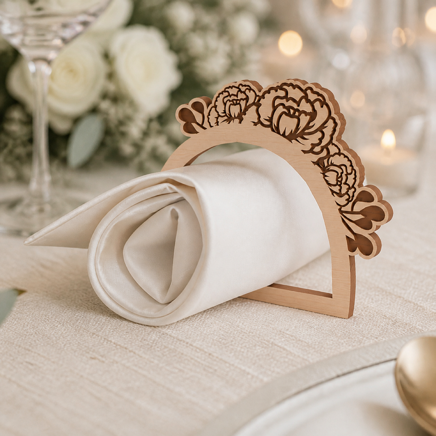 Wedding Wooden Napkin Ring Laser Cut