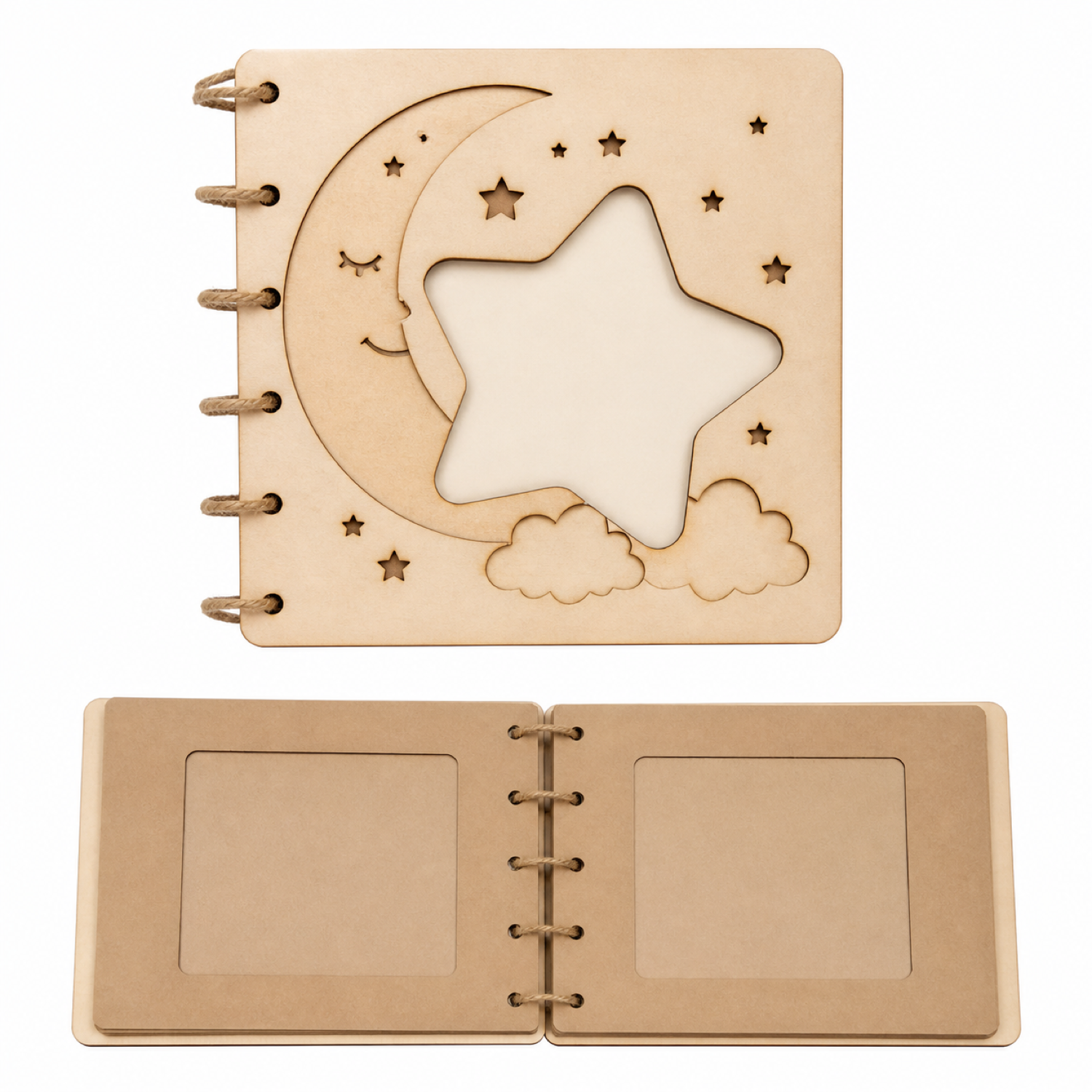Baby Wooden Photo Album Laser Cut