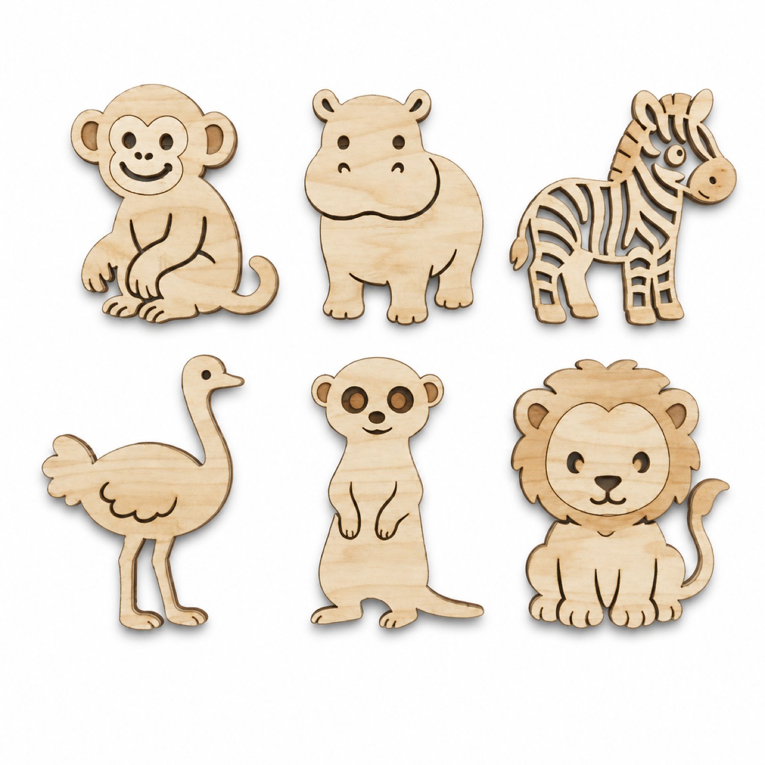 Safari Animals Laser Cut SVG