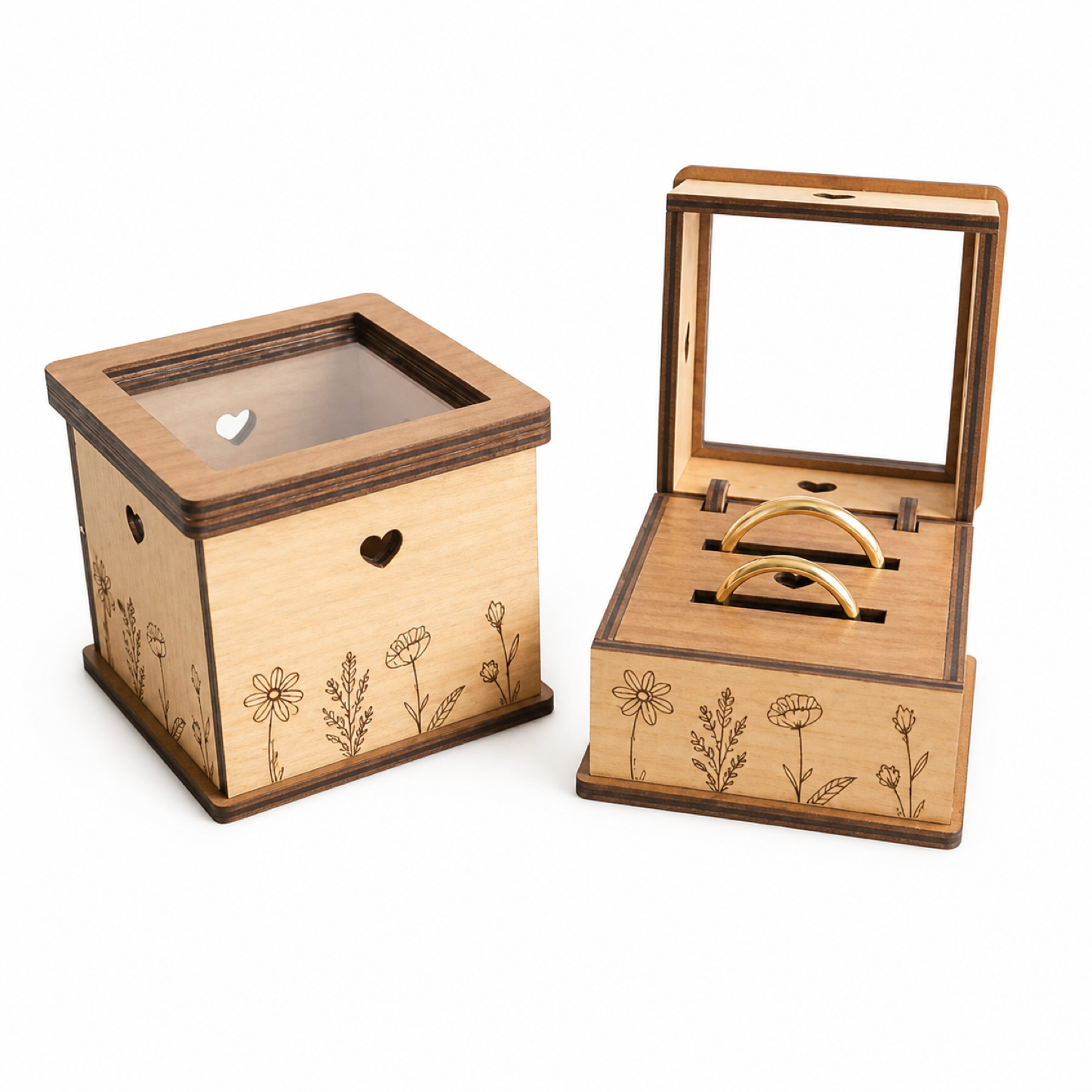 3D Ring Box Laser Cut | Wedding Day SVG
