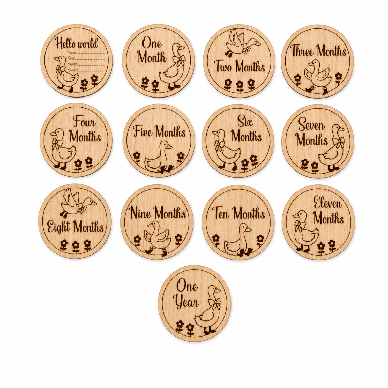 Goose Themed Baby Monthly Milestone Disc