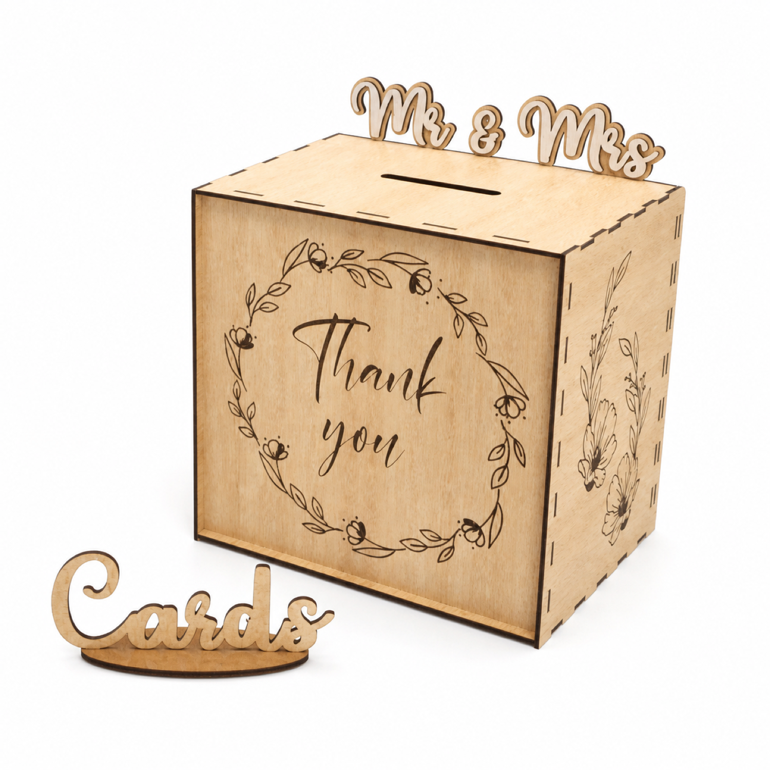 Wedding Money Box with Sign, Laser Cut