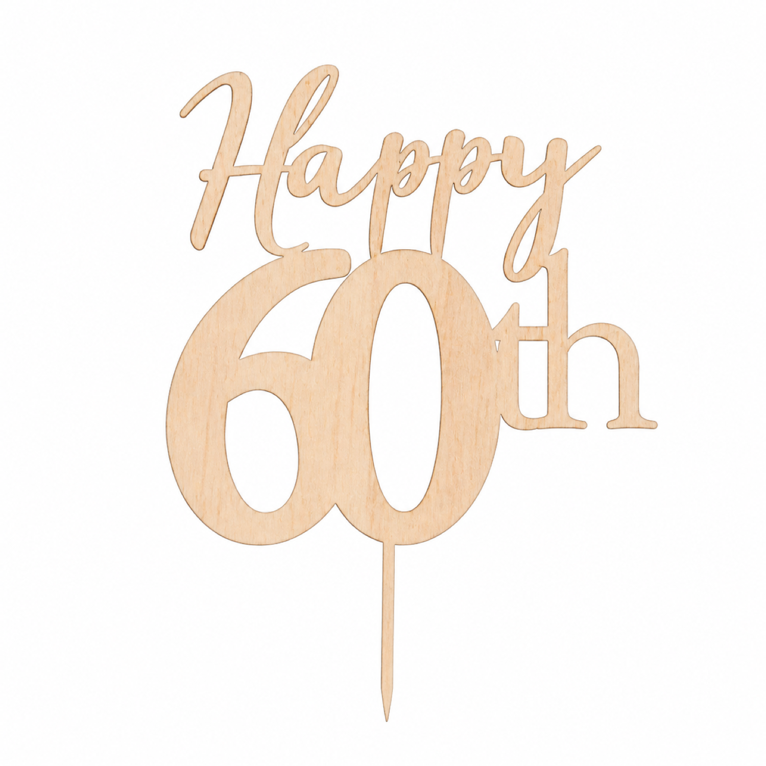 Happy 60th Birthday Topper SVG Laser Cut