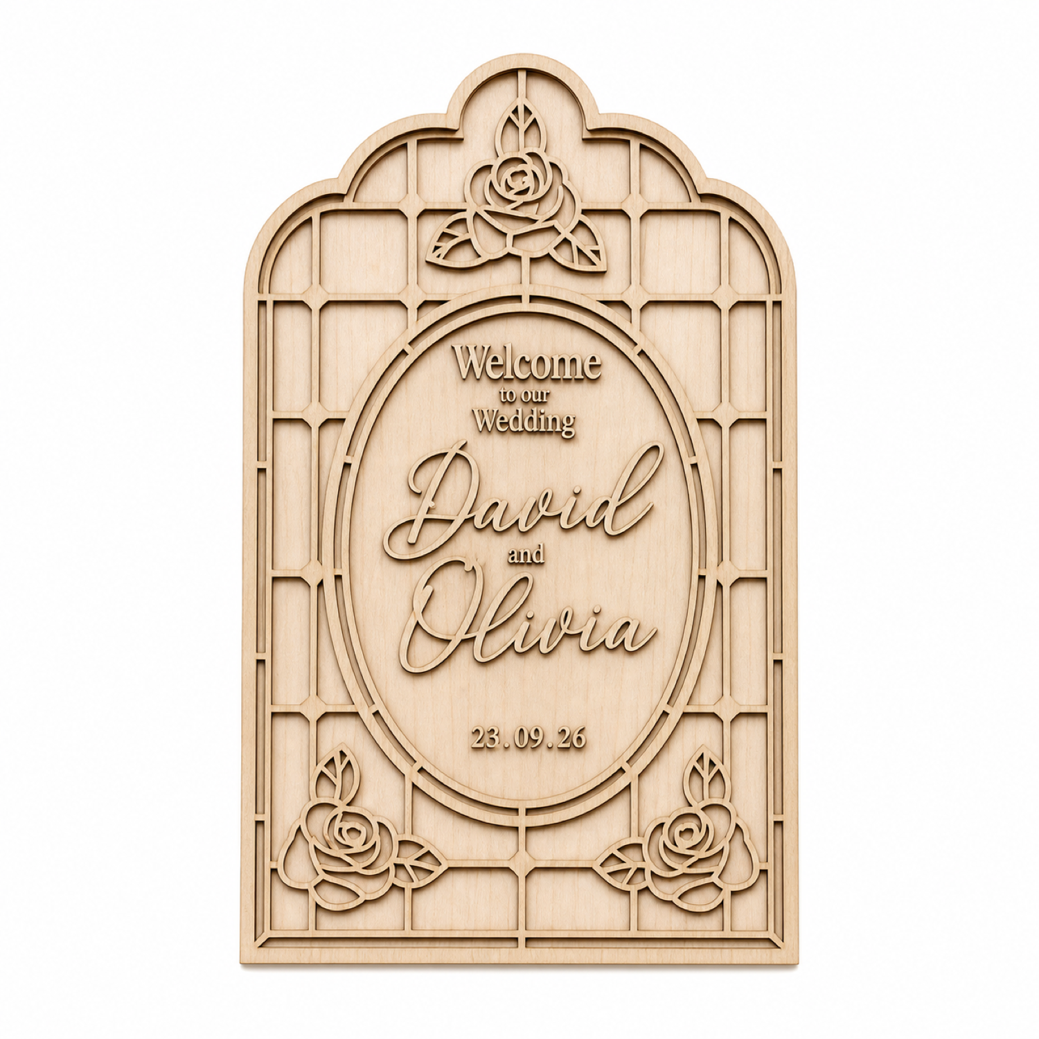 Stained Glass Wedding Welcome Signs Set