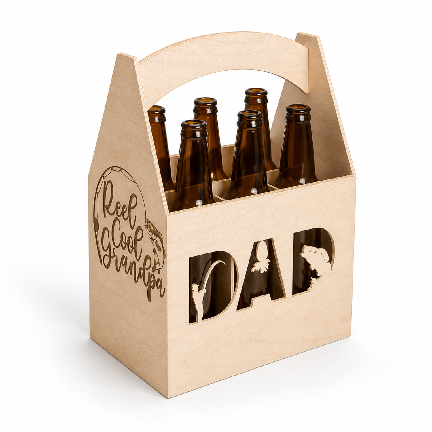 Reel Cool Grandpa Beer Caddy Laser Cut