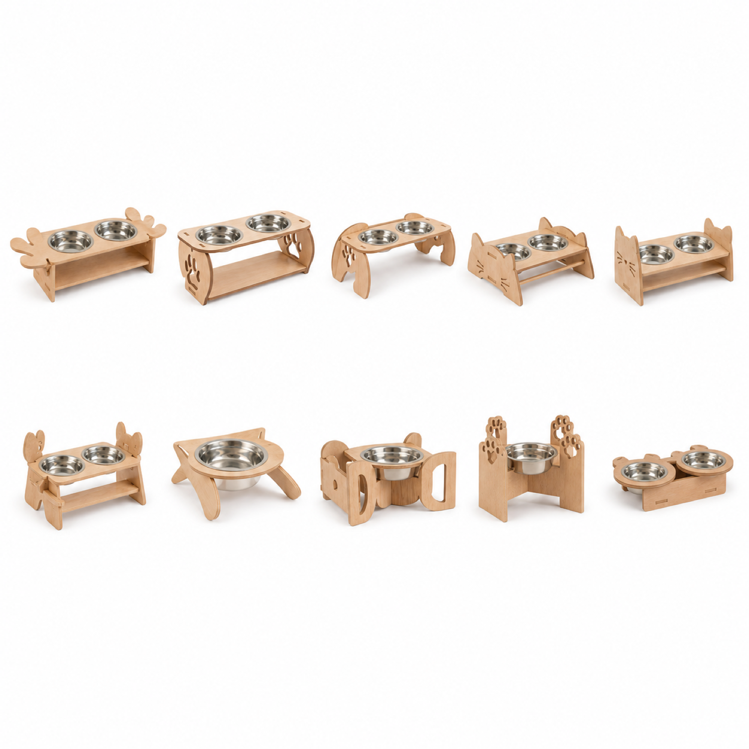 3D Pet Bowl Stands Bundle Laser Cut