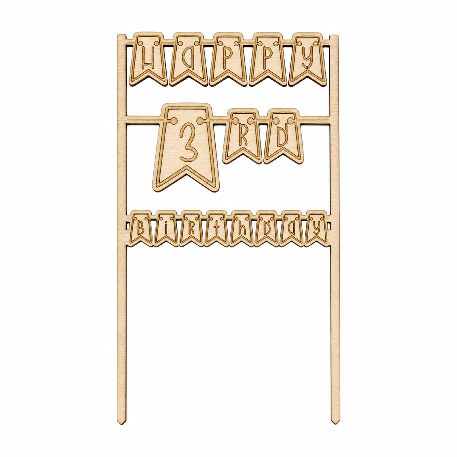 Happy 3rd Birthday - Laser Cut File