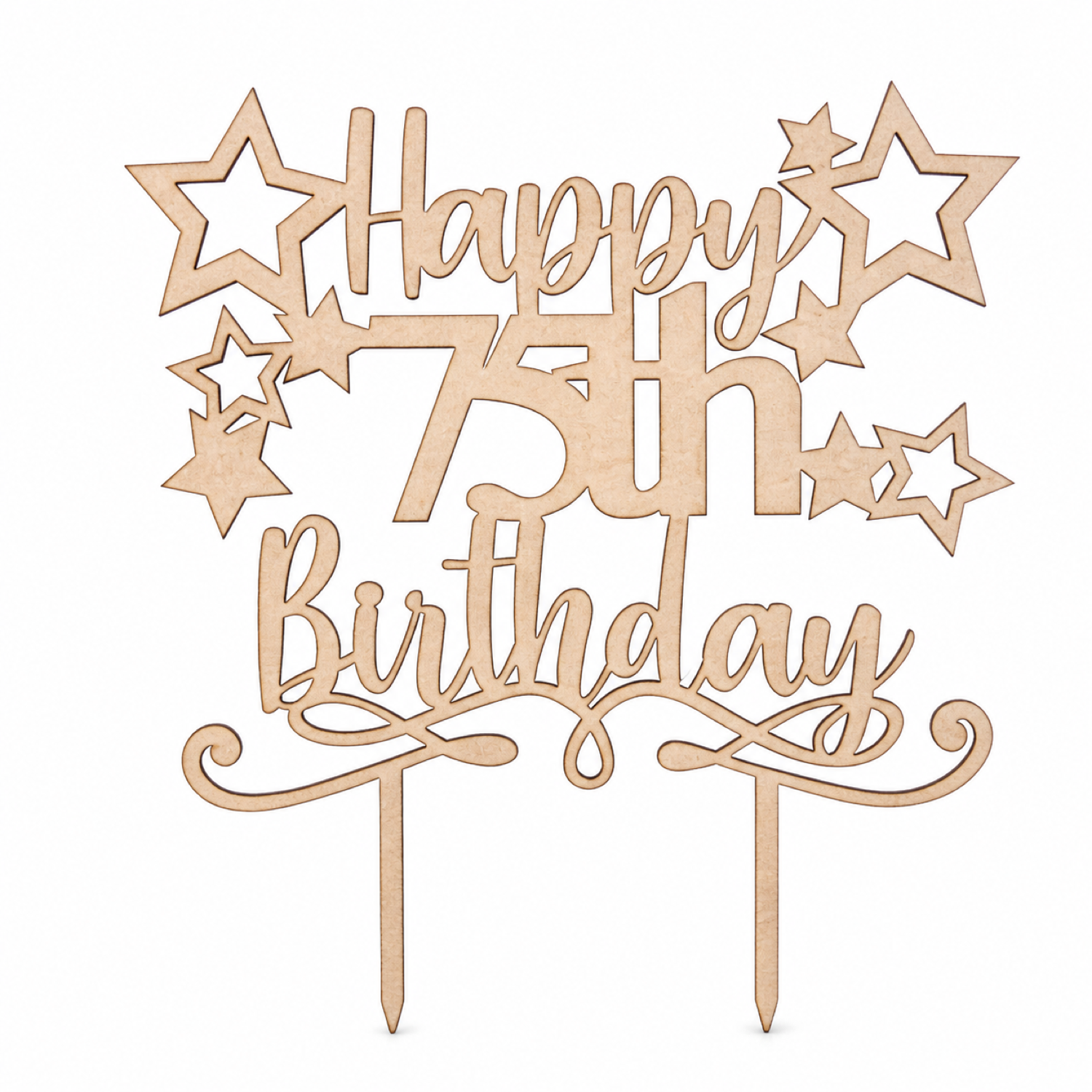 Happy 75th Birthday Cake Topper SVG File