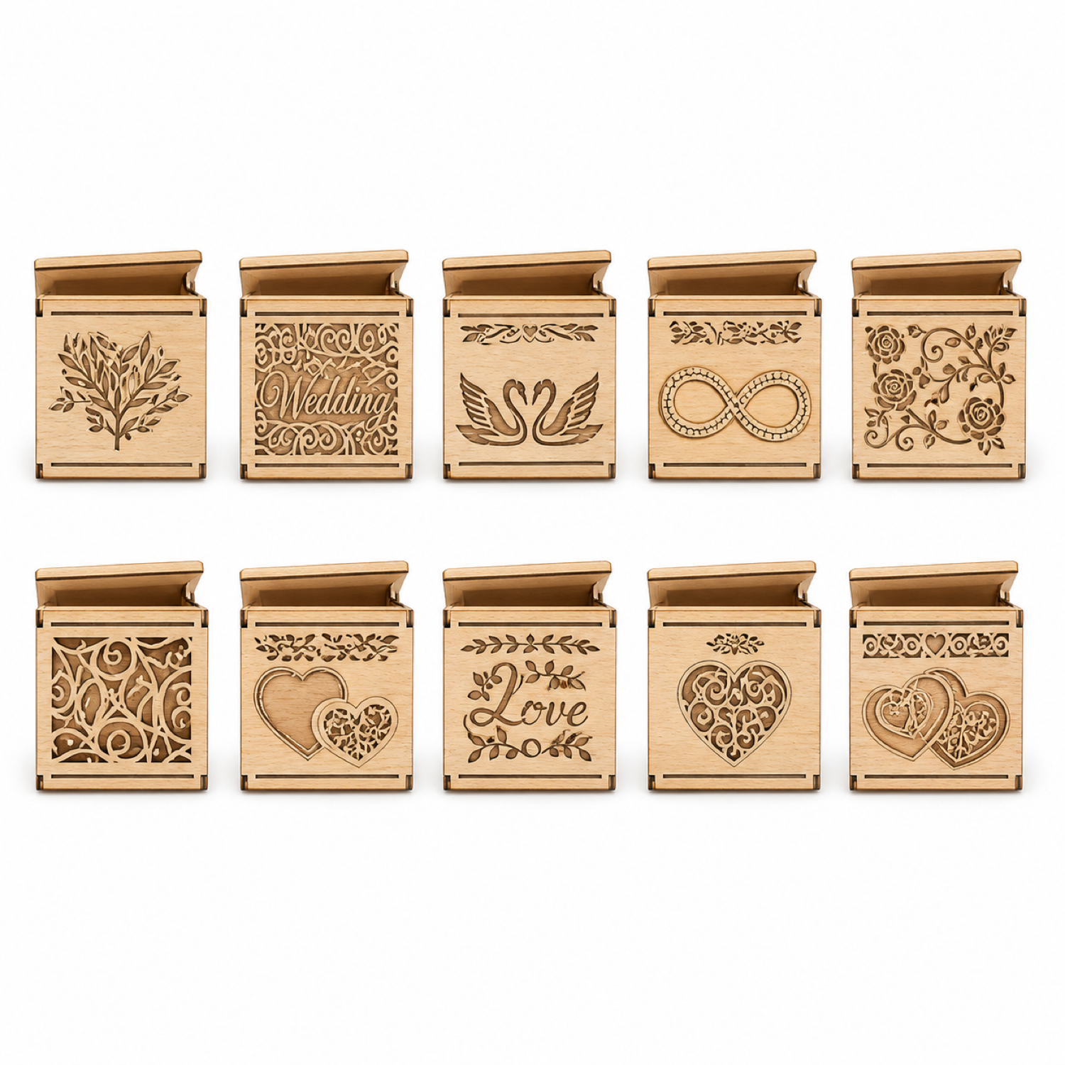 Wedding Ring Boxes Laser Cut Bundle