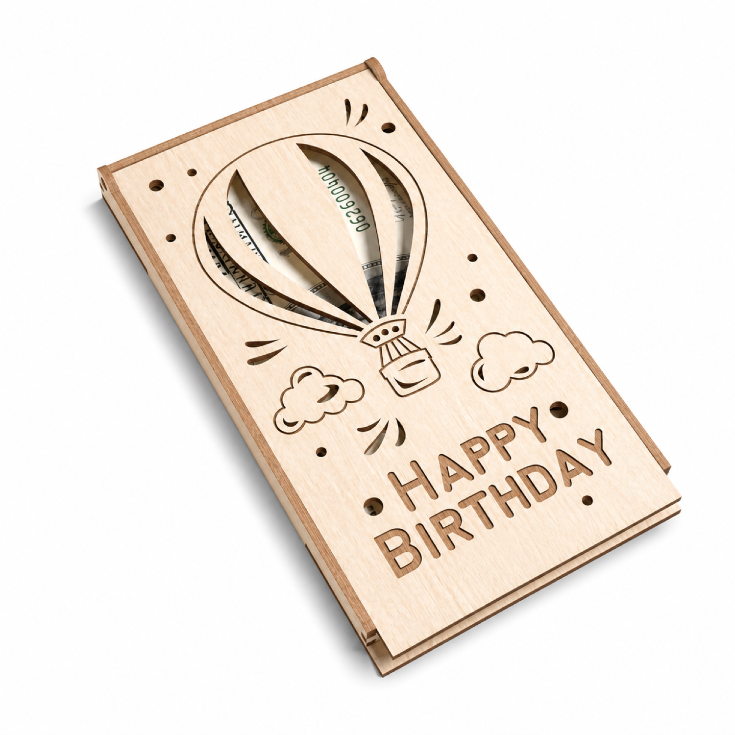 3D Money Box. Cash Gift Box Laser Cut