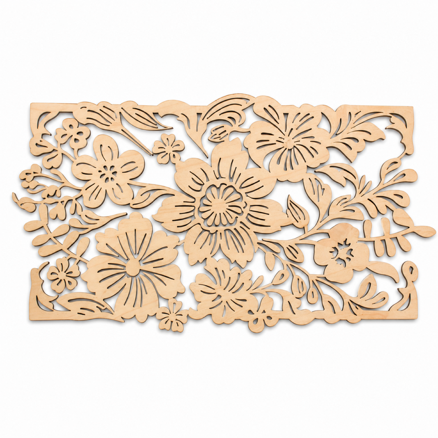 Laser Cut Floral Panel SVG Cut File