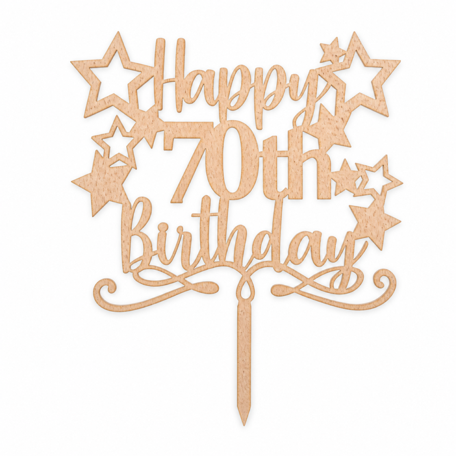 Happy 70th Birthday Cake Topper SVG File
