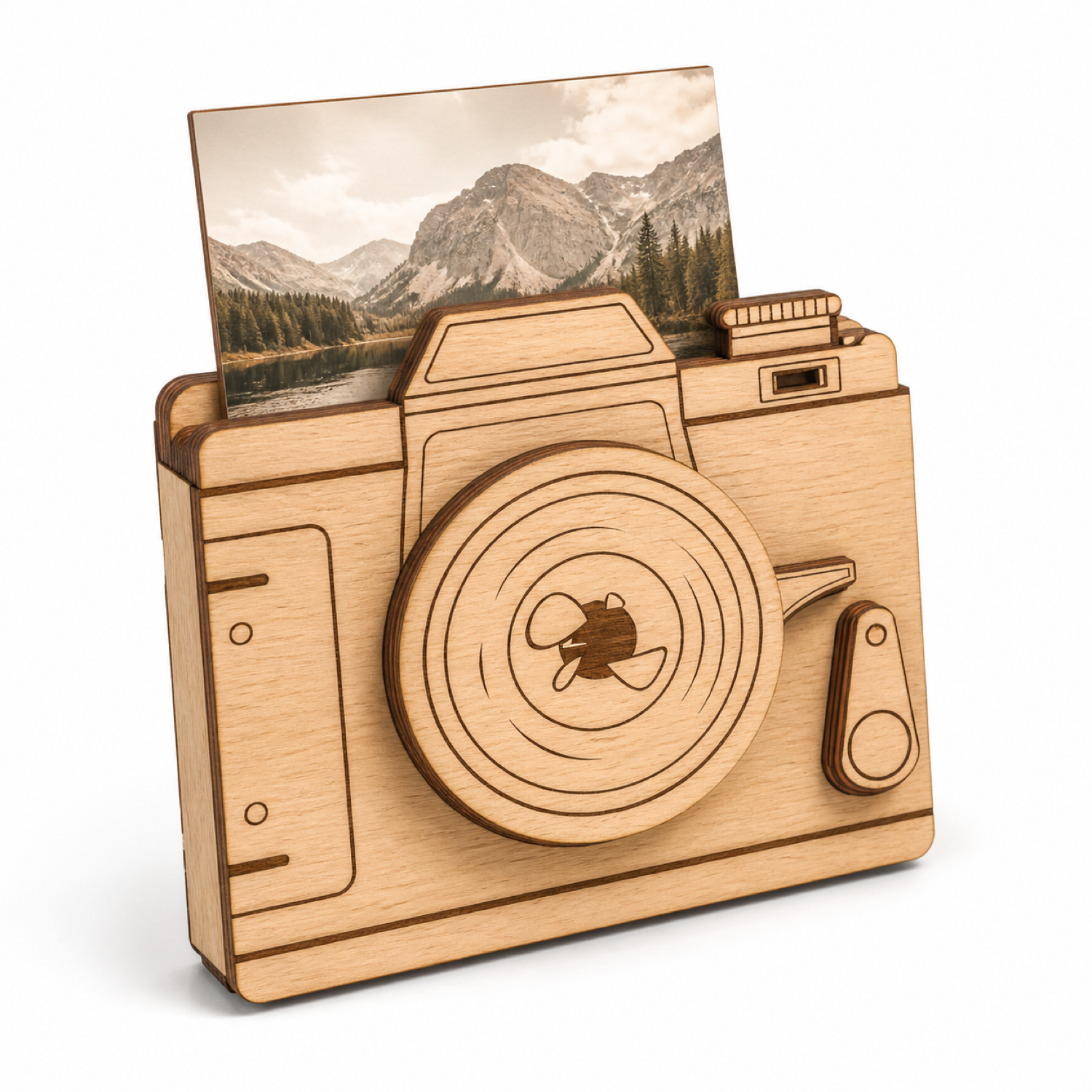 3D Camera Shaped Photo Box Laser Cut|CNC