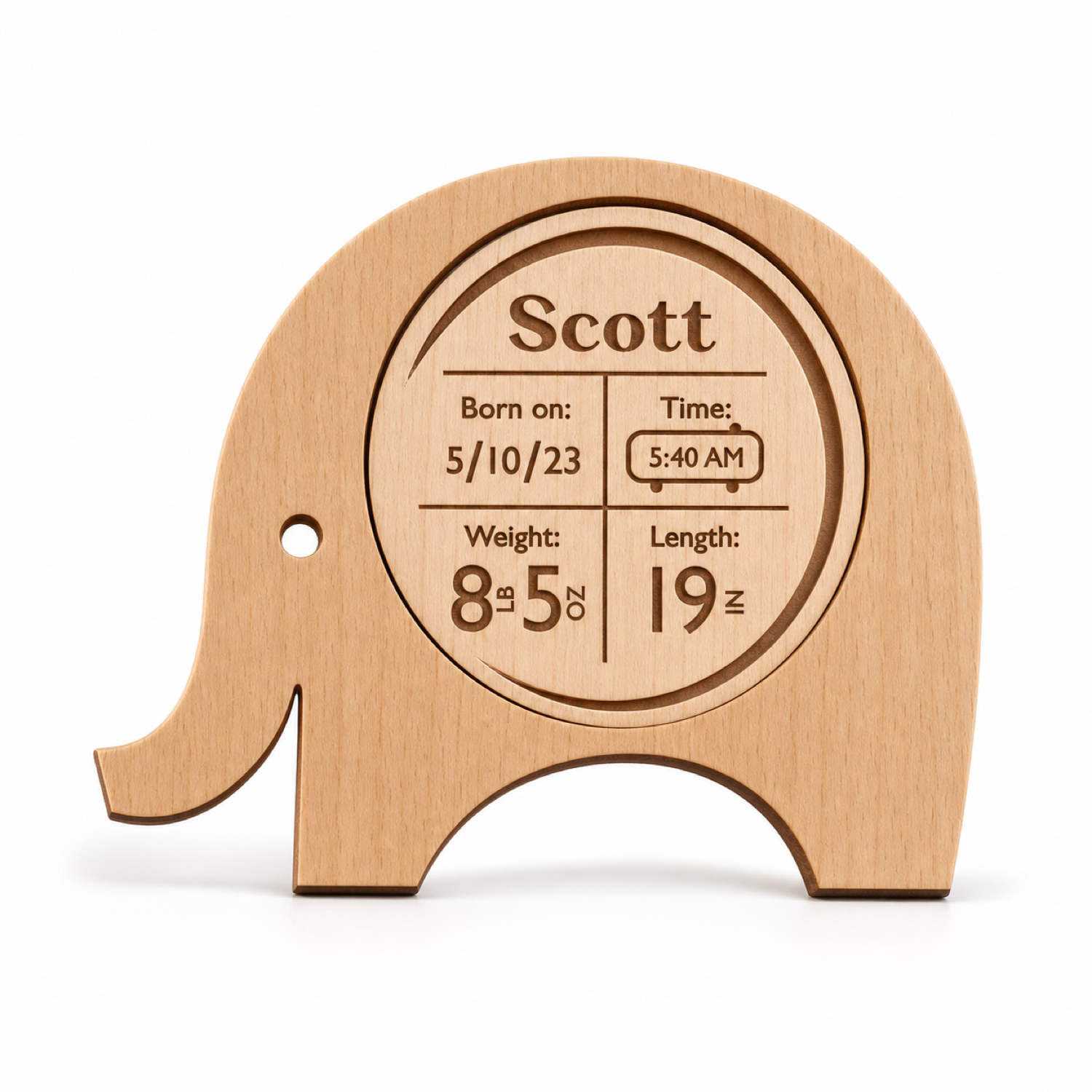 3D Baby Birth Stats Laser Cut SVG
